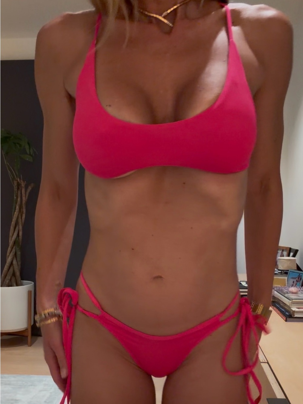 OneOne Women’s Hot Pink Tie-Side Bikini Set